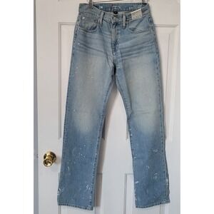 J.Crew Slouchy-Straight Jeans with‎ Paint Splatter Women's Size 24 Light Wash